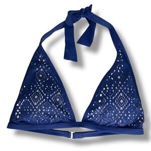 Vince Camuto Blue Triangle Bikini Swim Top Small